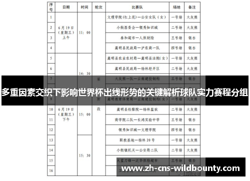 多重因素交织下影响世界杯出线形势的关键解析球队实力赛程分组 多重因素交织下影响世界杯出线形势的关键解析球队实力赛程分组